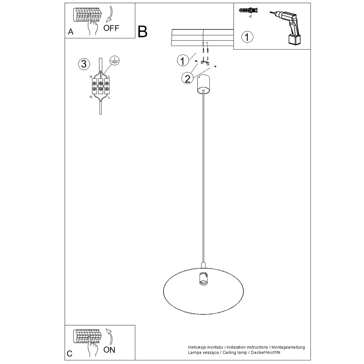Lampa wisząca NOX 40 ochra czerwona Lampa wisząca NOX 40 ochra czerwona