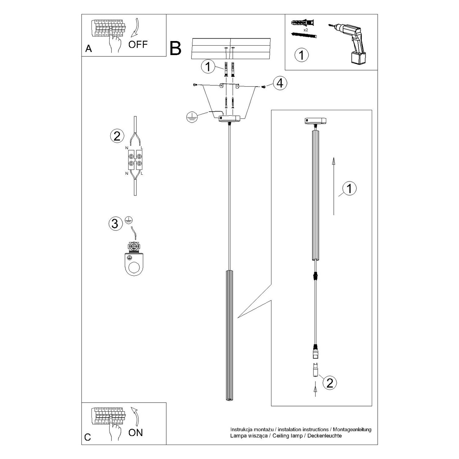 Lampa wisząca ARCHE 1 beżowa Lampa wisząca ARCHE 1 beżowa