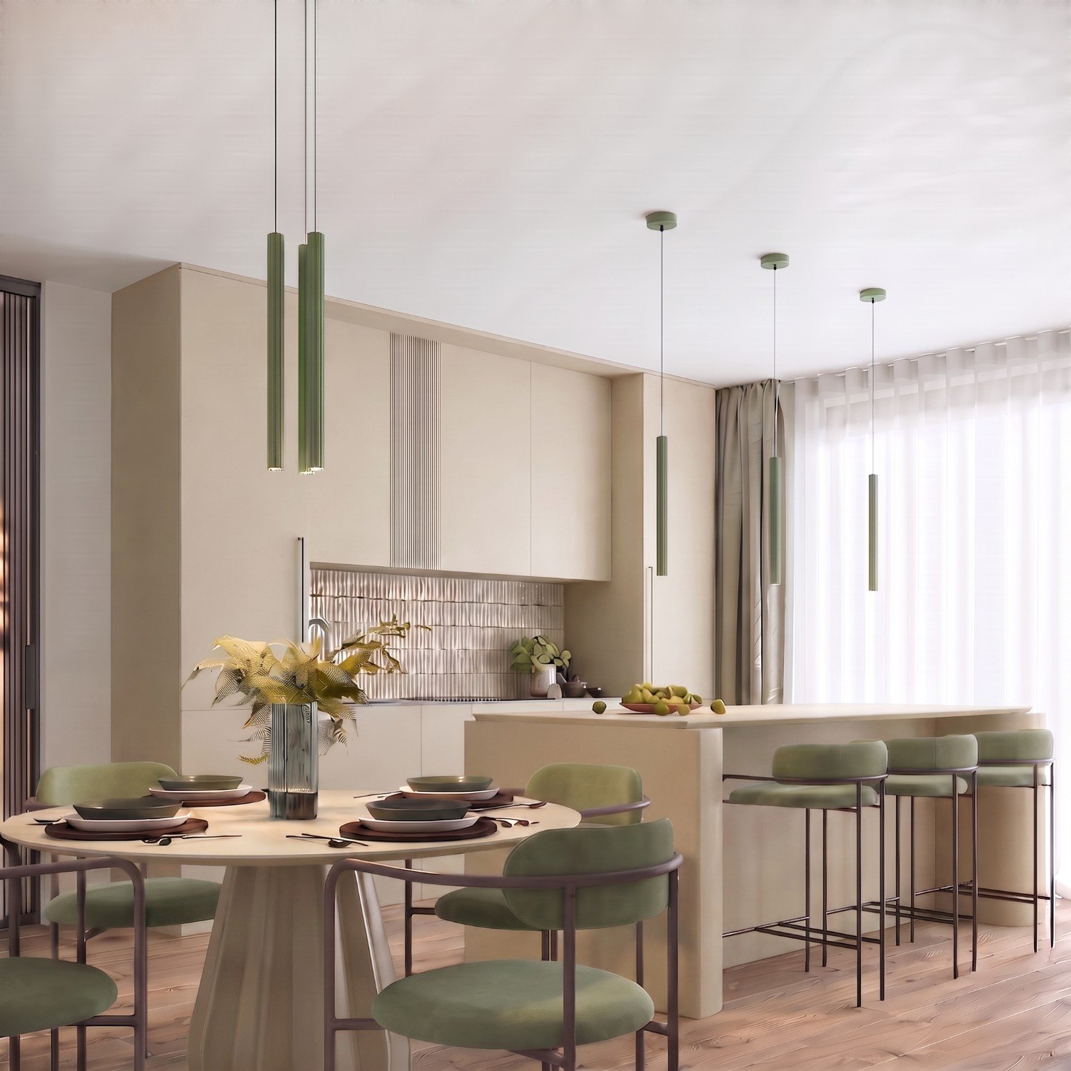 Lampa wisząca ARCHE 1 zielona oliwka Lampa wisząca ARCHE 1 zielona oliwka
