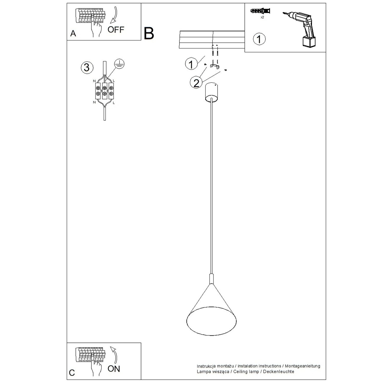 Lampa wisząca NOX 25 błękitna Lampa wisząca NOX 25 błękitna